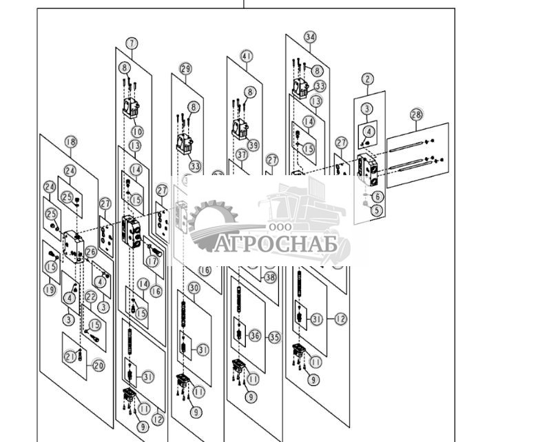 Компоненты встроенного гидрораспределителя управления уклоном (четырехфункциональный) - ST26469 348.jpg